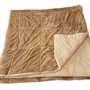 Queen Size MAINSTAYS The Big One Camel Cream Plush Teddy Fleece Comforter Set/3